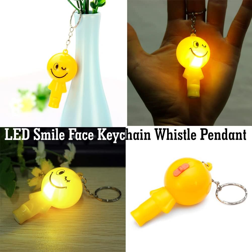 Vintagioo® 16 Pack LED Light Up Keychains with Whistle Kid